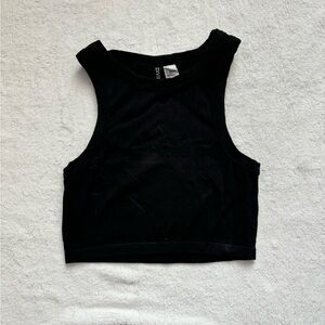 Plain Black Tank Top Barley WORN Small Plain Tank Top Cropped GREAT FABRIC